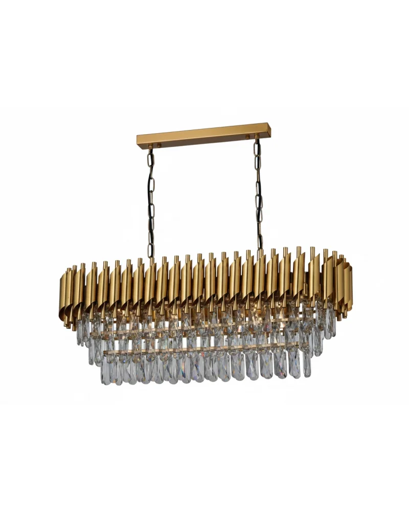 Lara Eskitme Yemek Masası 80x30 Modern Taşlı Avize