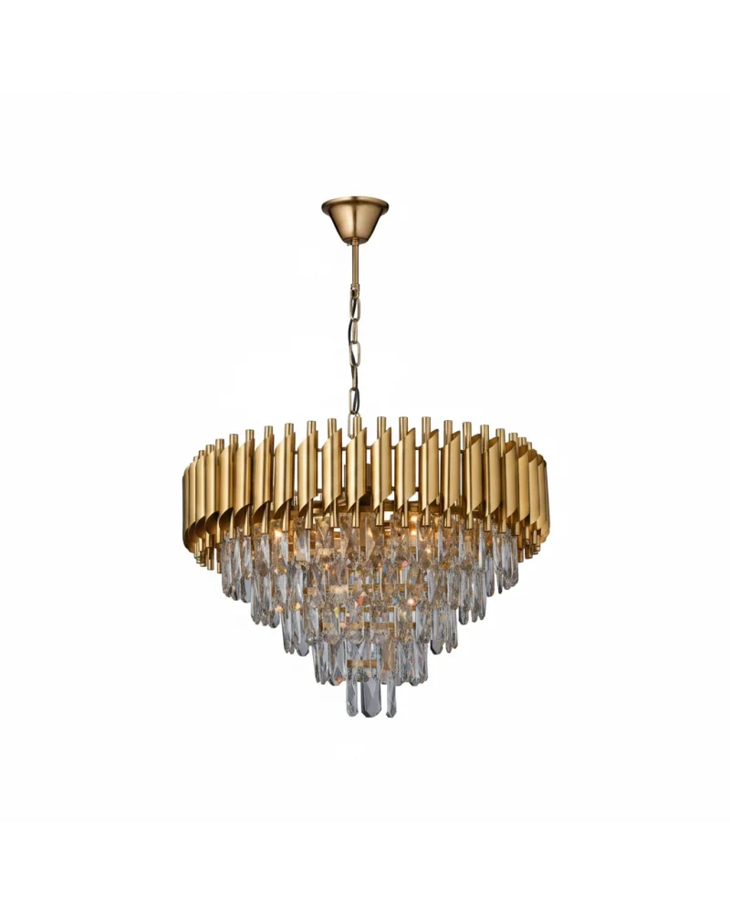 Lara Yuvarlak 55lik Eskitme Modern Taşlı Avize