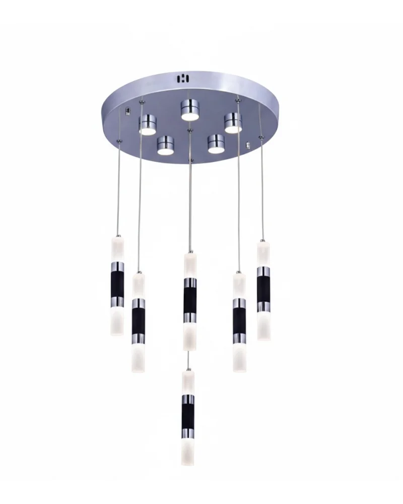 Lion Krom Ledli 6lı Lüks Sarkıt Avize
