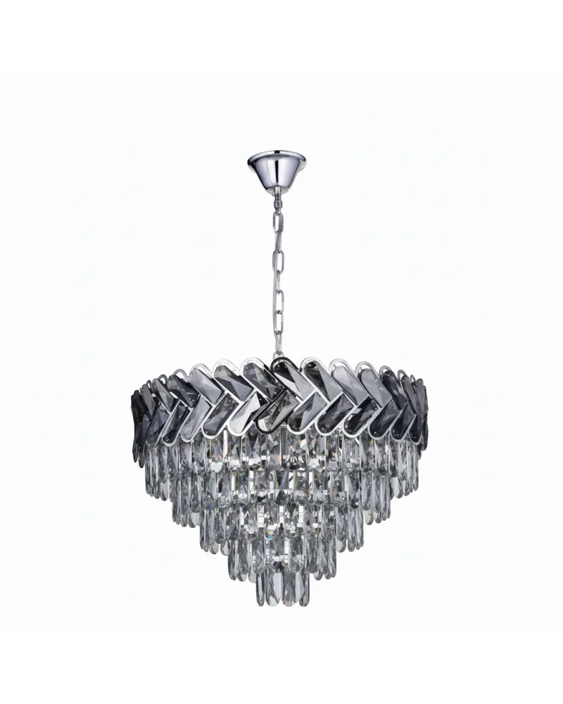 Luce Yuvarlak 50lik Krom Modern Taşlı Avize