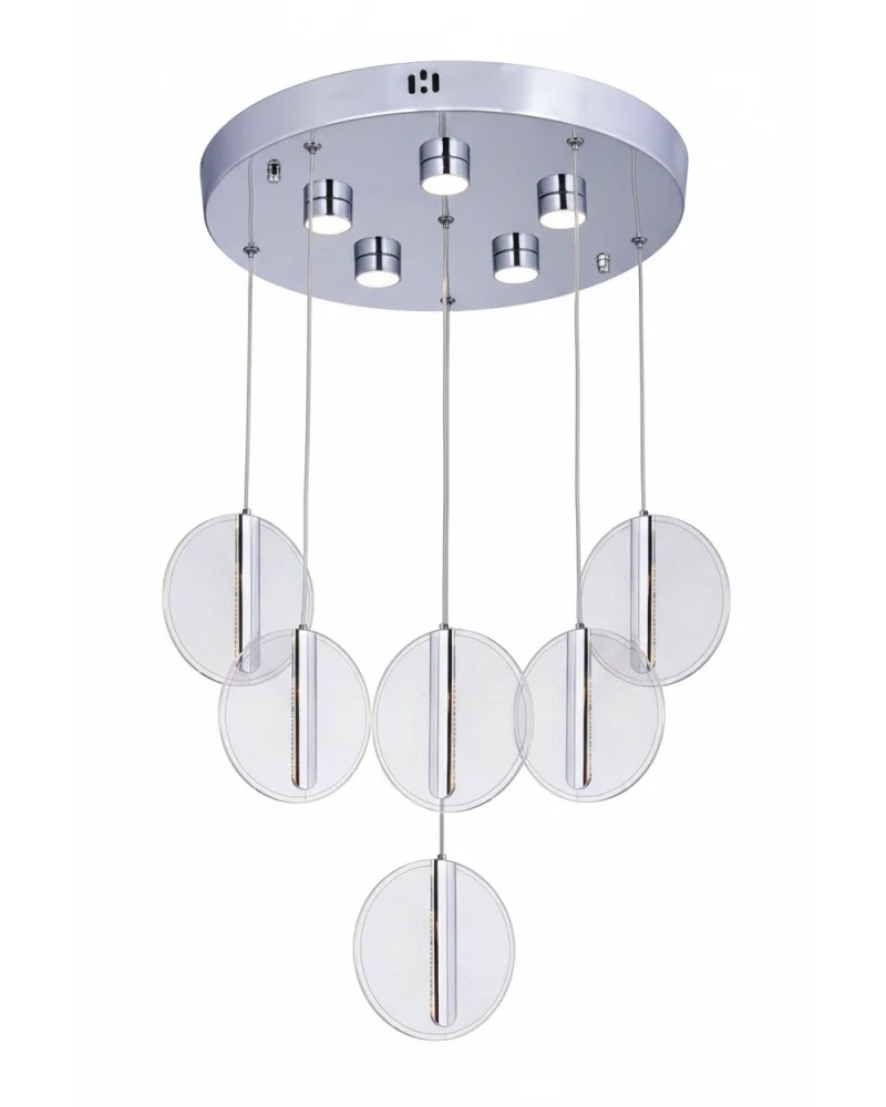 Luvia 6lı Ledli Krom Sarkıt Avize