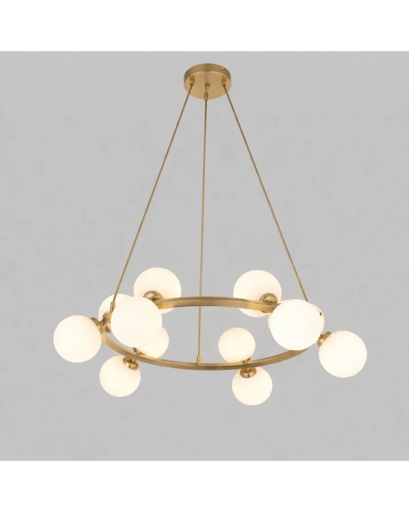 Kumru Eskitme 10lu Beyaz Camlı Avize