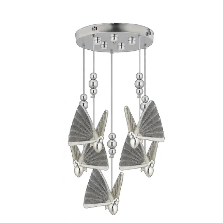 Kelebek 3 Renk Led 5Li Modern Gold Kasa Lüks Avize