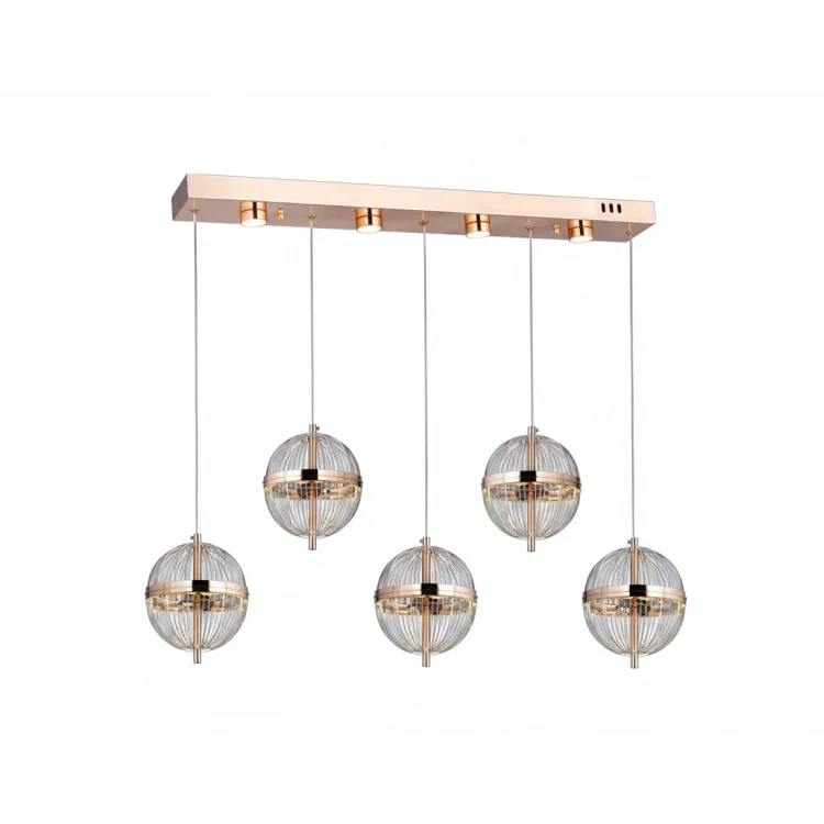 Carina 5li Sıralı Ledli Gold Sarkıt Avize