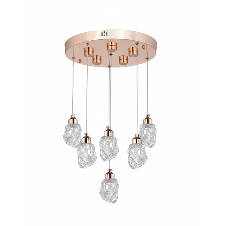 Moon 6lı Ledli Gold Sarkıt Avize