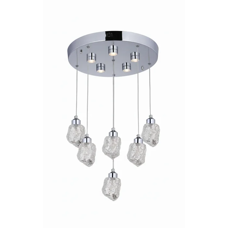 Moon 6lı Ledli Krom Sarkıt Avize