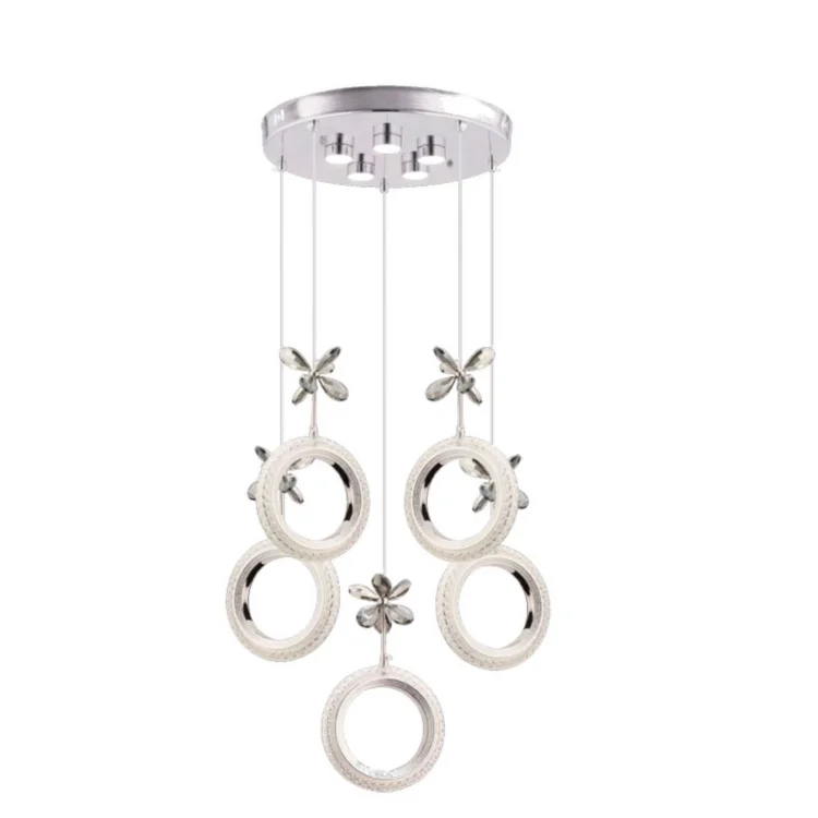 Fendi Ledli 6lı Krom Sarkıt Avize