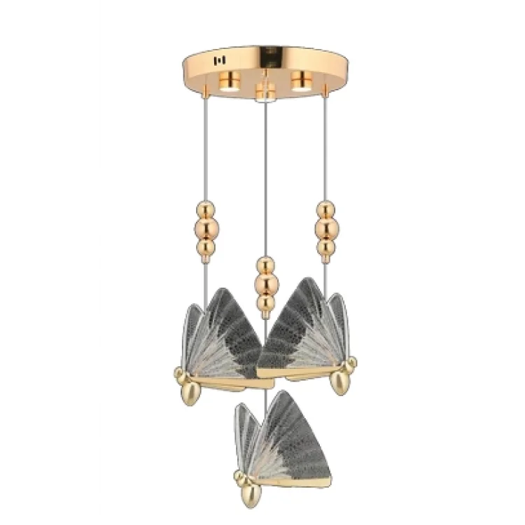 Kelebek 3 Renk Led 3Lü Modern Gold Kasa Lüks Avize
