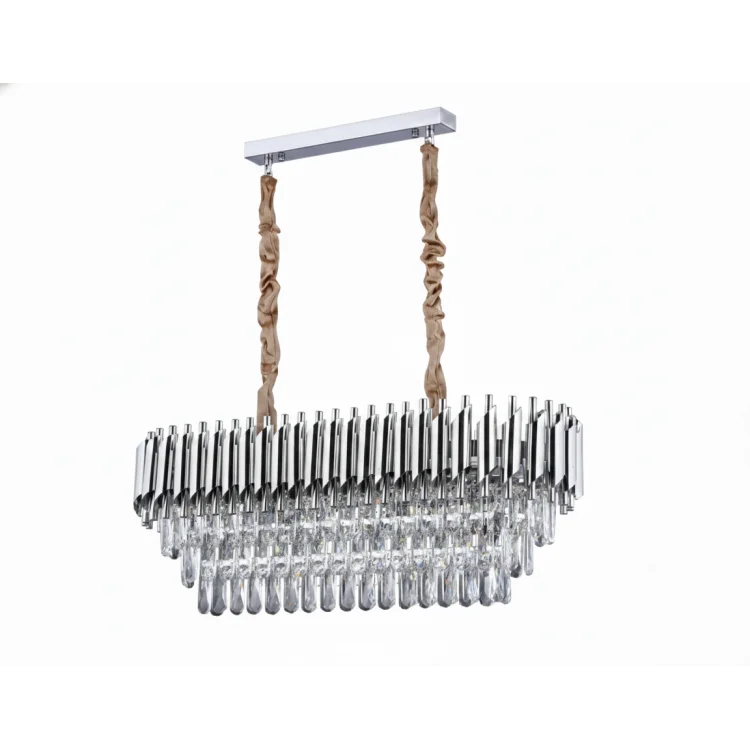 Lara Krom Yemek Masası 80x30 Modern Taşlı Avize