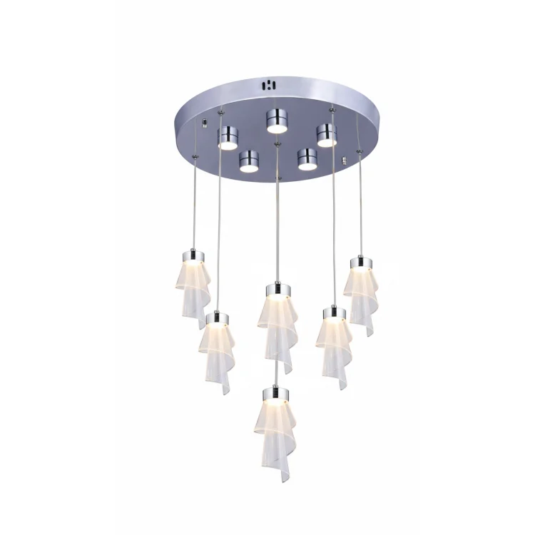 Reina 6lı Ledli Krom Sarkıt Avize