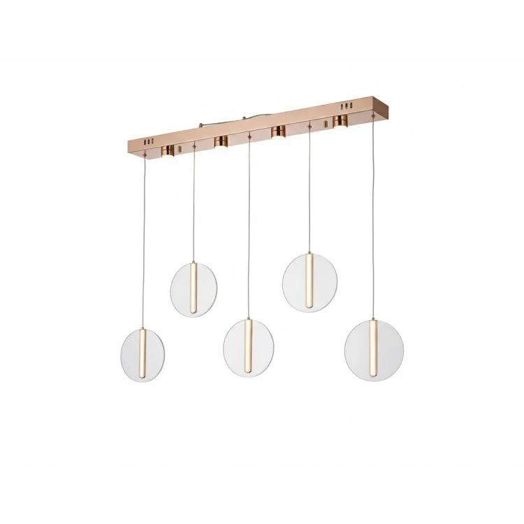 Luvia 5li Sıralı Ledli Gold Sarkıt Avize