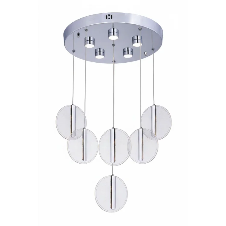 Luvia 6lı Ledli Krom Sarkıt Avize