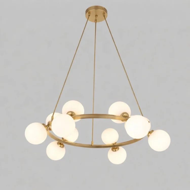 Kumru Eskitme 10lu Beyaz Camlı Avize