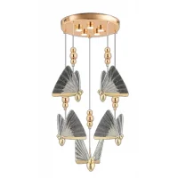 Kelebek 3 Renk Led 5Li Modern Gold Kasa Lüks Avize