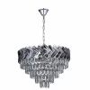 Luce Yuvarlak 60lık Krom Modern Taşlı Avize