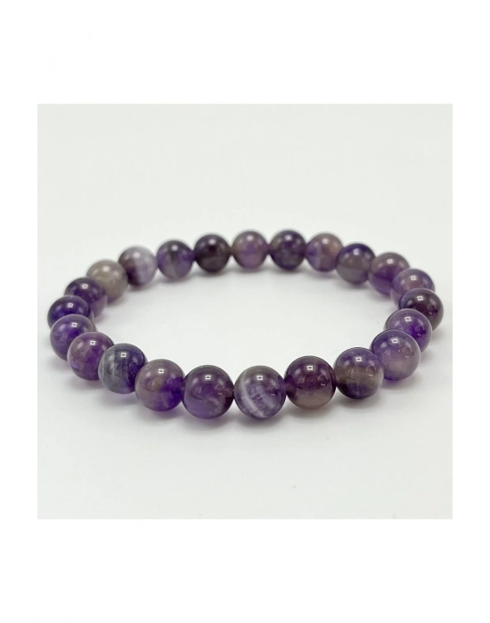 Ametist 8mm Elastik Misinalı Doğal Taş Bileklik