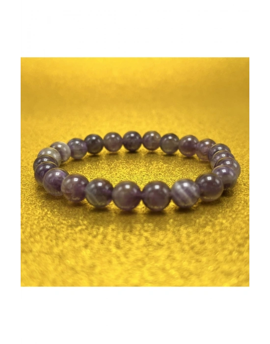 Ametist 8mm Elastik Misinalı Doğal Taş Bileklik