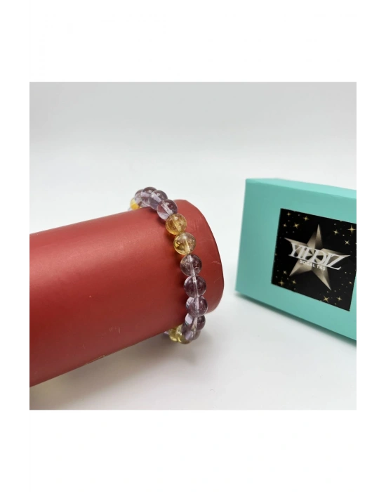 Ametrin 8mm Elastik Misinalı Doğal Taş Bileklik