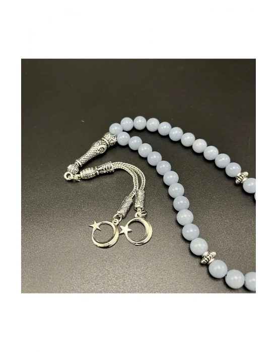 Anjelit 8mm 33lük Doğal Taş Tesbih