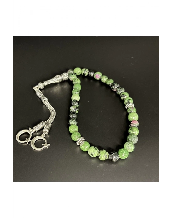 Anyolit 8mm 33lük Doğal Taş Tesbih