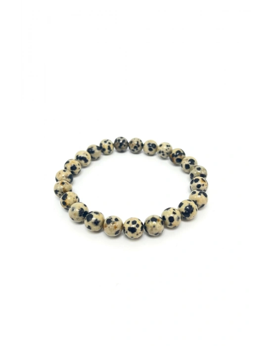 Dalmaçyalı Jasper 8mm Elastik Misinalı Doğal Taş Bileklik