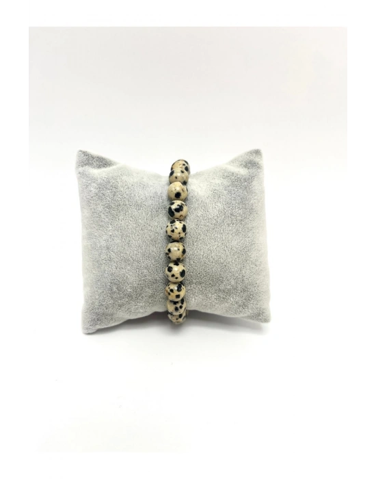 Dalmaçyalı Jasper 8mm Elastik Misinalı Doğal Taş Bileklik