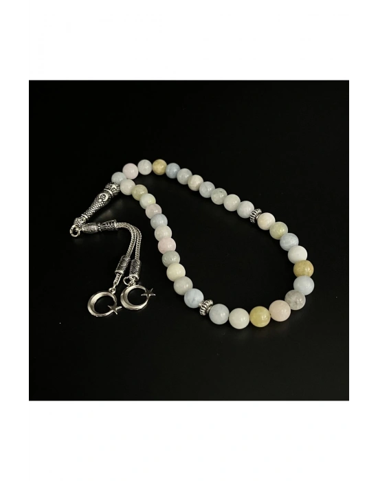 Helkum(Helidor-Akuamarin-Morganit) 8mm 33lük Doğal Taş Tesbih