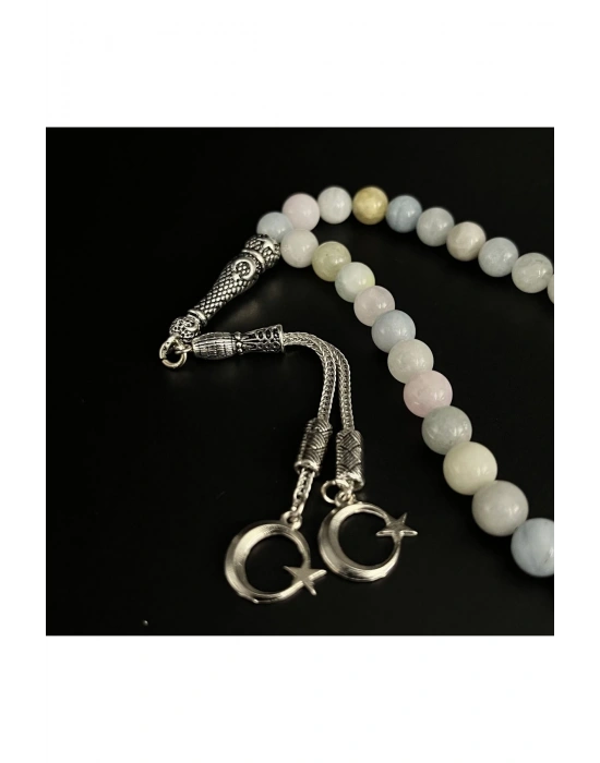 Helkum(Helidor-Akuamarin-Morganit) 8mm 33lük Doğal Taş Tesbih