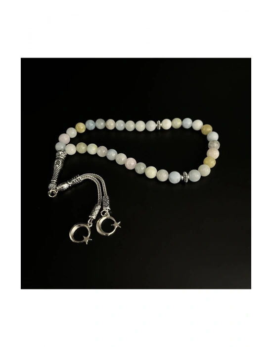 Helkum(Helidor-Akuamarin-Morganit) 8mm 33lük Doğal Taş Tesbih