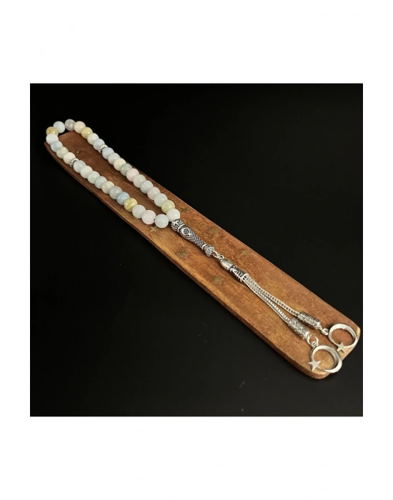 Helkum(Helidor-Akuamarin-Morganit) 8mm 33lük Doğal Taş Tesbih