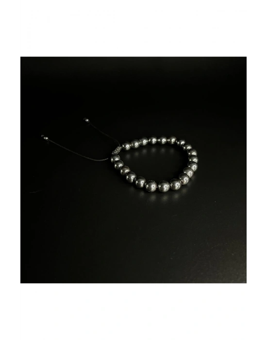 Hematit Makrome Doğal Taş Bileklik 8mm