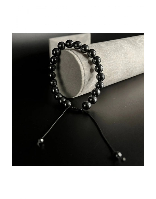 Hematit Makrome Doğal Taş Bileklik 8mm