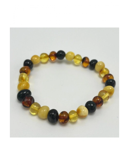 Kehribar Bileklik Natural Kesim Elastik Misinalı