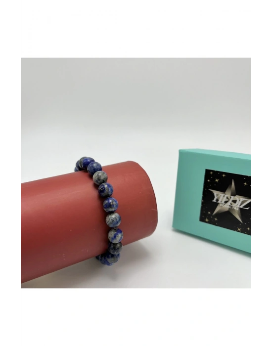 Lapis Lazuli 8mm Elastik Misinalı Doğal Taş Bileklik