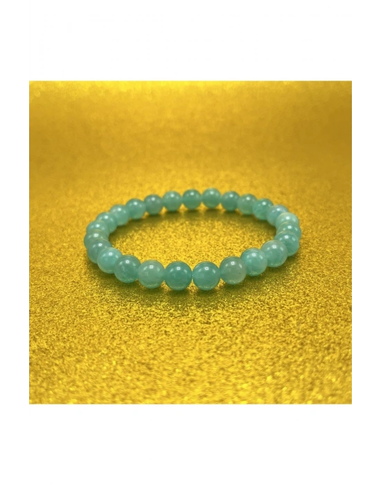 Premium Kalite Amazonit 8mm Elastik Misinalı Doğal Taş Bileklik