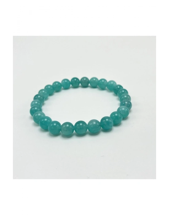 Premium Kalite Amazonit 8mm Elastik Misinalı Doğal Taş Bileklik