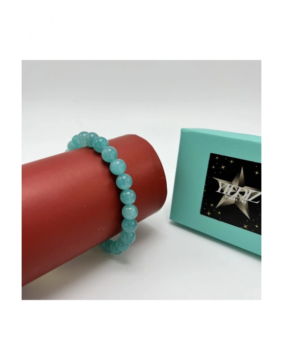 Premium Kalite Amazonit 8mm Elastik Misinalı Doğal Taş Bileklik