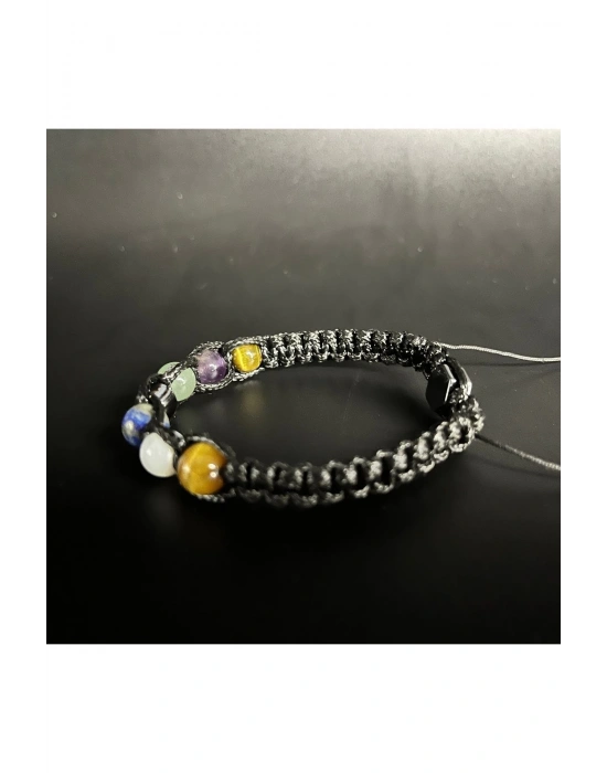 SERTİFİKAL YAY BURCU DOĞAL TAŞ DERİ BİLEKLİK AMETİST AVENTURİN AKİK LAPİS SEDEF KAPLAN GÖZÜ