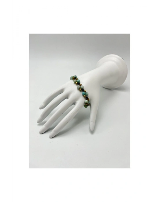 Sertifikalı 6mm Ipli Amazonit Ayarlanabilir Ölçü Doğal Taş Bileklik