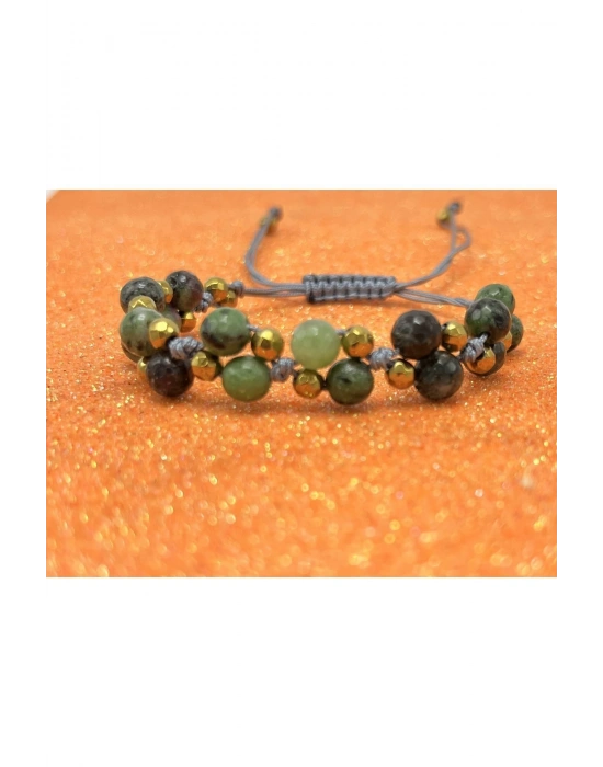 Sertifikalı 6mm Ipli Anyolit Ayarlanabilir Ölçü Doğal Taş Bileklik