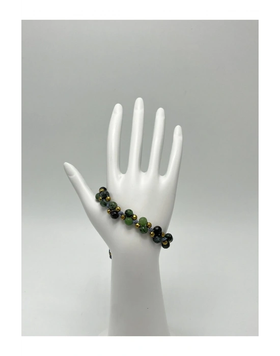 Sertifikalı 6mm Ipli Anyolit Ayarlanabilir Ölçü Doğal Taş Bileklik