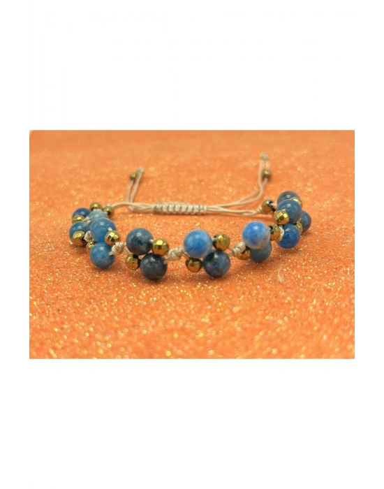 Sertifikalı 6mm Ipli Apatit Ayarlanabilir Ölçü Doğal Taş Bileklik