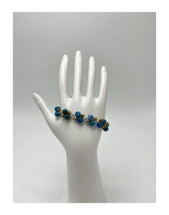 Sertifikalı 6mm Ipli Apatit Ayarlanabilir Ölçü Doğal Taş Bileklik