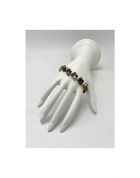 Sertifikalı 6mm Ipli Bostwana Akik Ayarlanabilir Ölçü Doğal Taş Bileklik