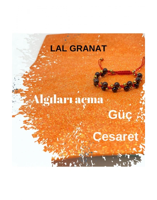 Sertifikalı 6mm Ipli Granat Lal Doğal Taş Bileklik - Ayarlanabilir Ölçü