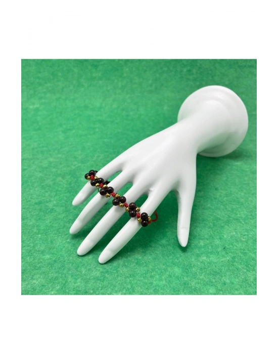 Sertifikalı 6mm Ipli Granat Lal Doğal Taş Bileklik - Ayarlanabilir Ölçü