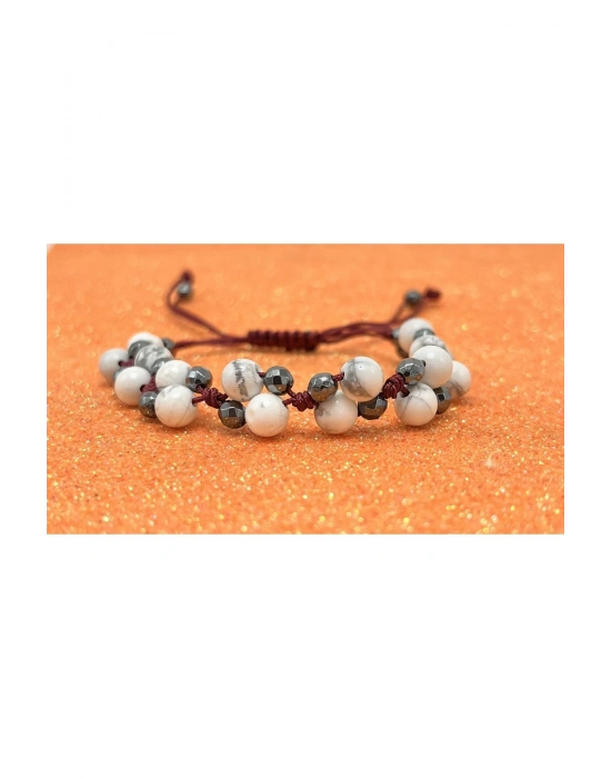 Sertifikalı 6mm Ipli Havlit Ayarlanabilir Ölçü Doğal Taş Bileklik