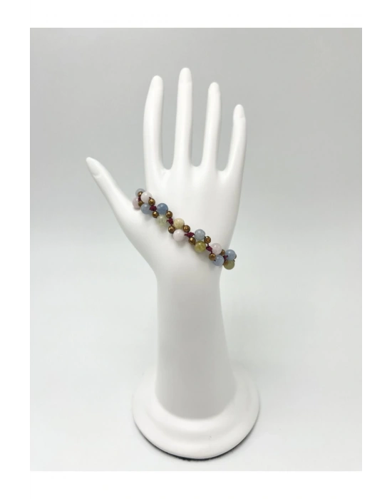 Sertifikalı 6mm Ipli Helkum (akuamarin Helidor Morganit ) Doğal Taş Bileklik - Ayarlanabilir Ölçü