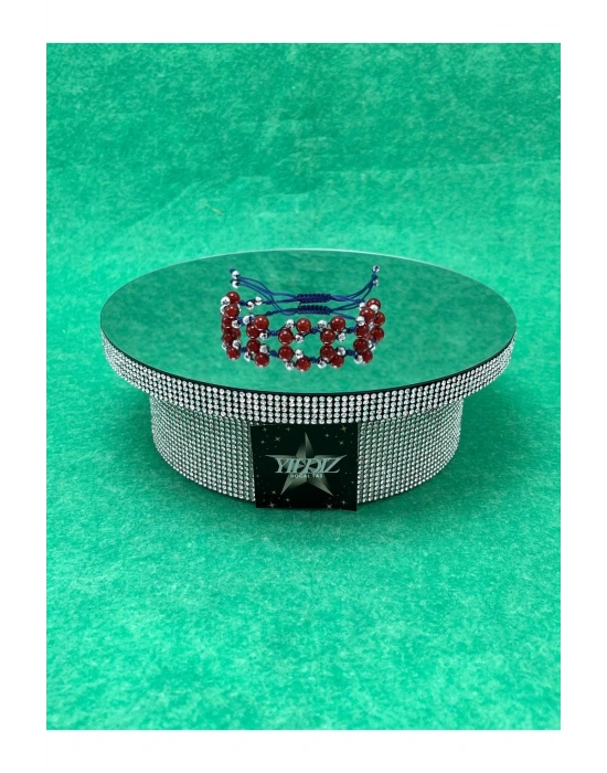 Sertifikalı 6mm Ipli Kırmızı Akik Doğal Taş Bileklik - Ayarlanabilir Ölçü