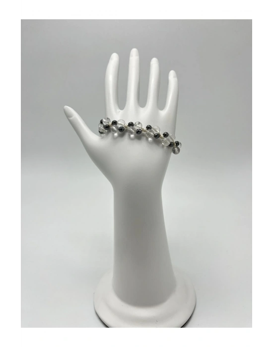 Sertifikalı 6mm Ipli Kristal Kuvars Ayarlanabilir Ölçü Doğal Taş Bileklik